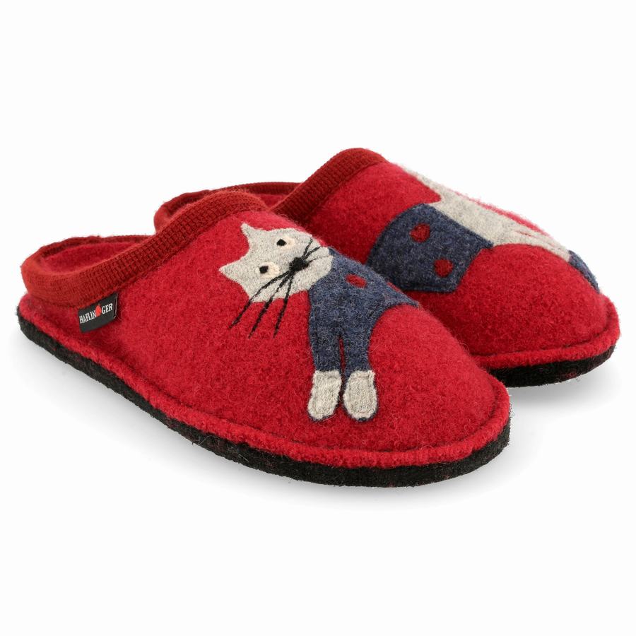 Chaussons Novelty Haflinger Cucho Femme Rouge | RNC7164XO