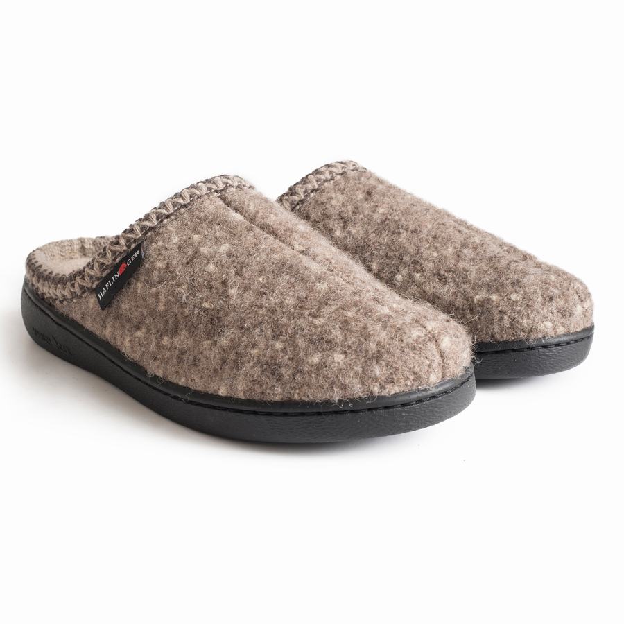 Chaussons à semelle dure Haflinger At Femme Beige | EDU3772QJ