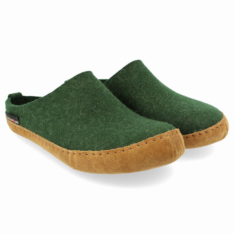 Chaussons à semelle souple Haflinger Emils Femme Vert Foncé | RGV313YZ