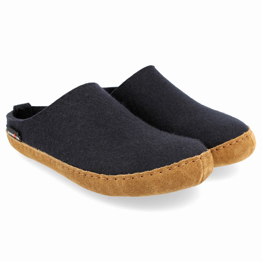 Chaussons à semelle souple Haflinger Emils Femme Bleu Marine | TMD1270CM