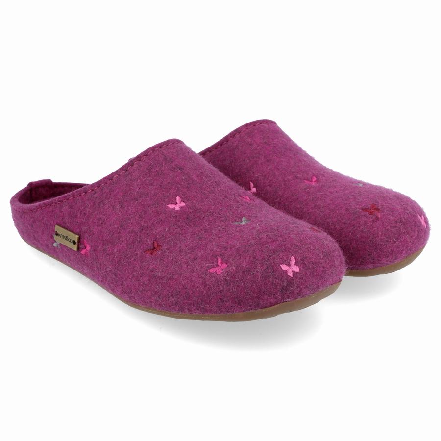 Chaussons à semelle souple Haflinger Farfalline Homme Violette | UJO6157GW