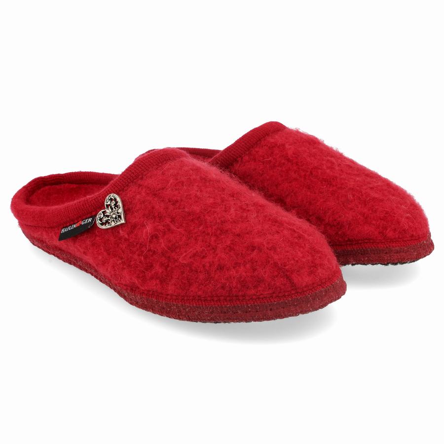 Chaussons à semelle souple Haflinger Herzerl Femme Rouge | NGQ6164EL