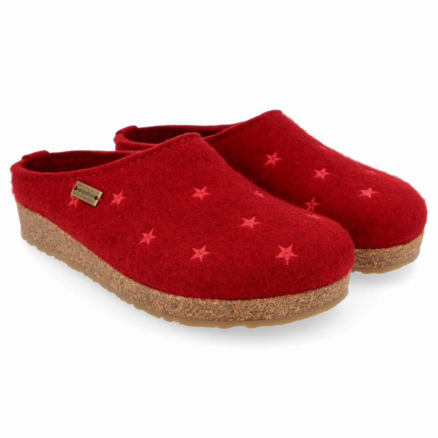 Sabots Haflinger Stelline Femme Rouge | BEJ1623BK