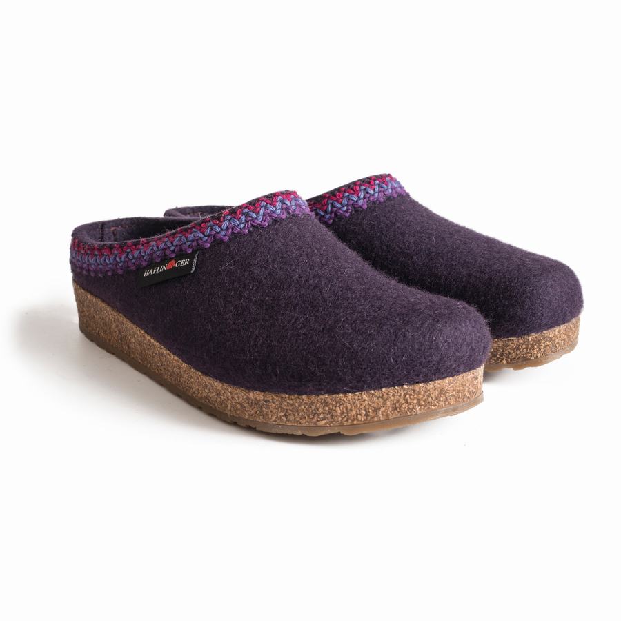 Sabots Haflinger Zigzag Femme Violette Foncé | VXU3058HO