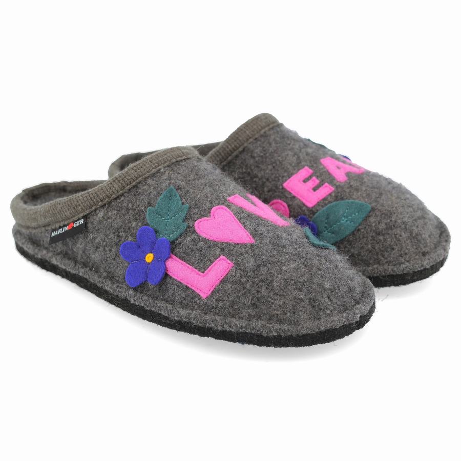 Chaussons Novelty Haflinger Love & Peace Homme Grise | EUD3386KH