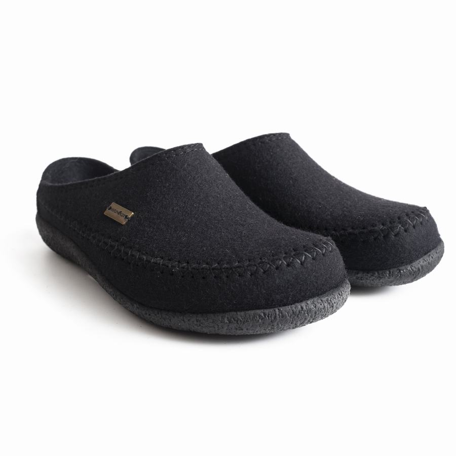 Chaussons à semelle dure Haflinger Fletcher Femme Noir | HAV6179KL