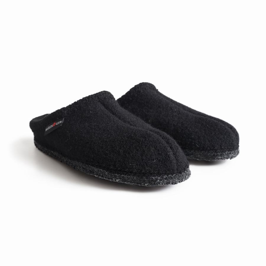 Chaussons à semelle souple Haflinger As Femme Noir | AEE7443QK