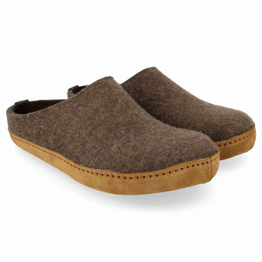 Chaussons à semelle souple Haflinger Emils Femme Marron | FXI7616NE