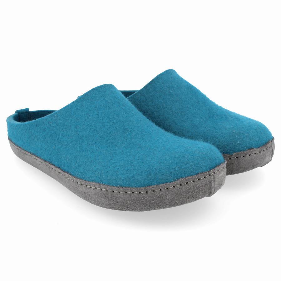 Chaussons à semelle souple Haflinger Emils Femme Bleu | MRV1228MR