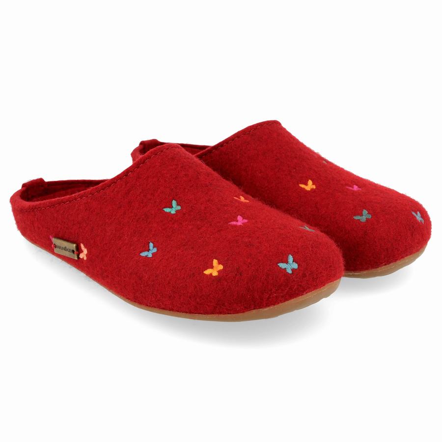 Chaussons à semelle souple Haflinger Farfalline Homme Rouge | FFG6165SI