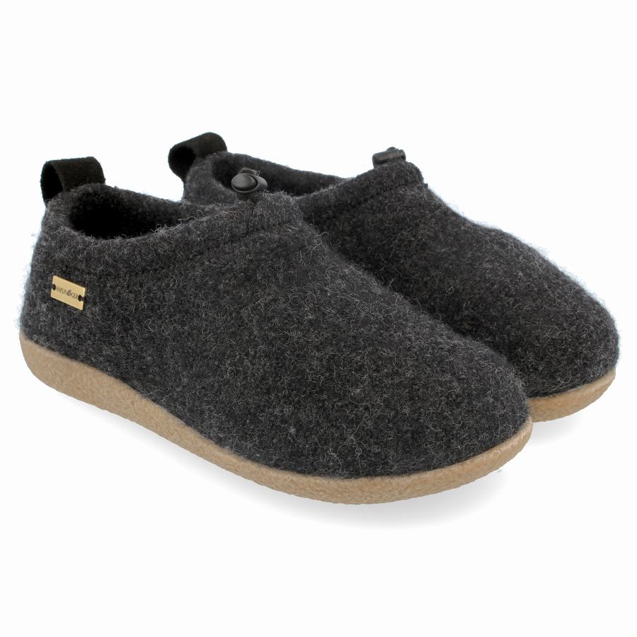 Chaussons à semelle souple Haflinger Guido Femme Grise Foncé | ANU6779DT