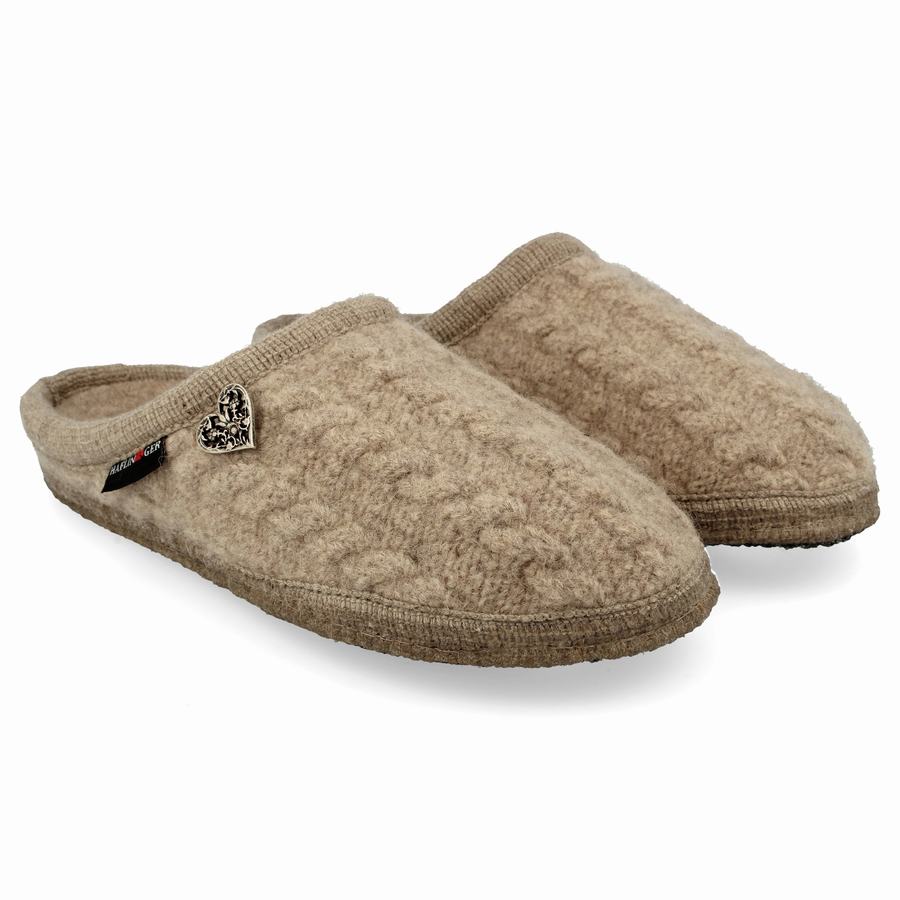 Chaussons à semelle souple Haflinger Herzerl Femme Beige | XGC1585PG