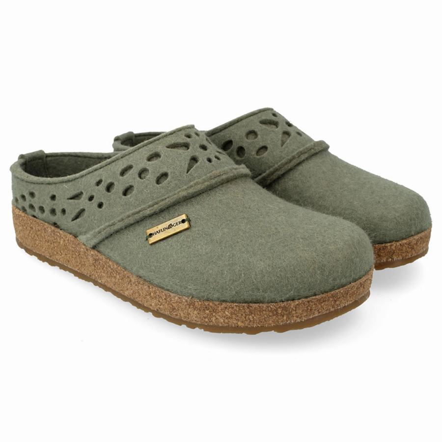 Sabots Haflinger Lacey Femme Vert | FAL2745GU